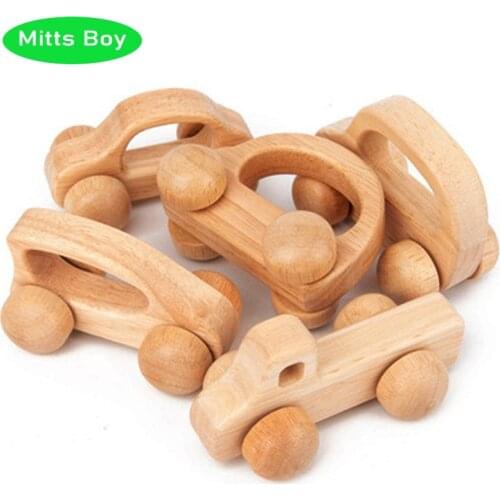 Montessori Educational Wooden toy 3D Puzzle Wooden Animal Sensory Inertial car trolley Training Early Intellectual Learning Toys