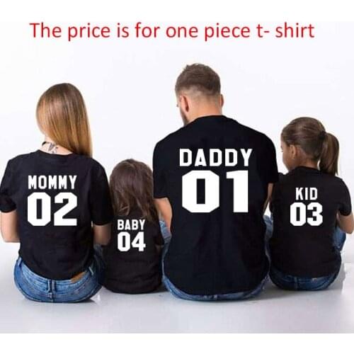 Family Matching Clothes Fashion Daddy Mommy And Me Outfits Father Son Mother Daughter Baby Boy Kids Summer Clothing 01-04 Print