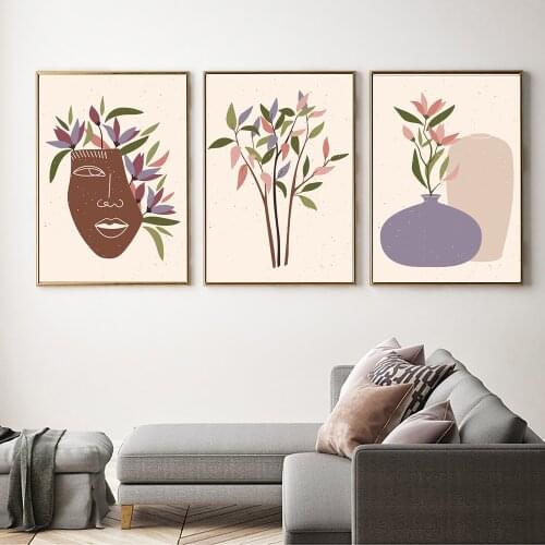 Flower Head Canvas Poster Nordic Boho Wall Art Prints Painting Modern Decorative Picture Living Room Decoration