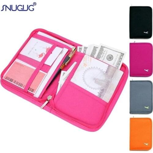 SNUGUG Passport Documents Package Travel Bag Pouch Passport ID Credit Card Wallet Cash Holder Organizer Case Box Storage Bag