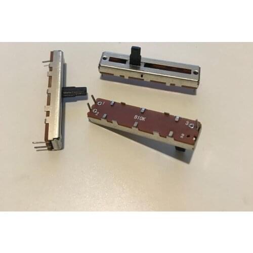 10pcs 45mm 4.5cm B10K Straight Slide Potentiometer / Dimming Light Mixer Fader 3021N / Handle Height 10mm 1-channel fader B103