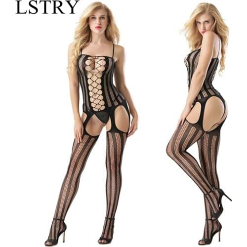 Sexy Lingerie Teddies Bodysuits Hot Erotic Lingerie Open Crotch Elasticity Mesh Body Stockings Hot Porn Sexy Underwear Costumes