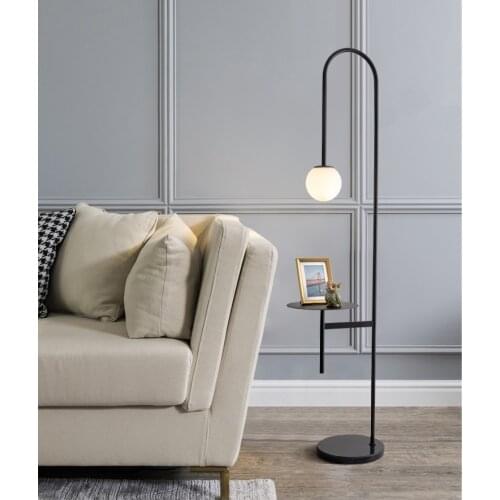Modern marble LED floor lamp standing light E27 floor light metal decoration lighting plated brass lighting for living room