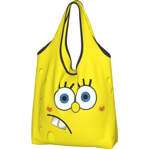 Sponge7 Canvas Bag Woman Cheap Bag Animes square pants Ins Storage Bag