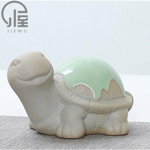 JIEWU High Temperature Resistant Small Tortoise Tea Pet Ceramic Ru Kiln Tea Pet 2021 New Hot Office Home Tea Set Accessories
