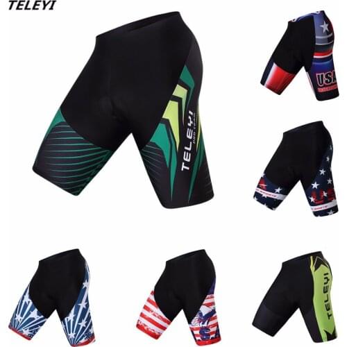 TELEYI Cycling shorts ropa ciclismo Outdoor Sportswear 2017 USA style Mtb bicicleta bermuda shorts with Gel Pad bib bike shorts