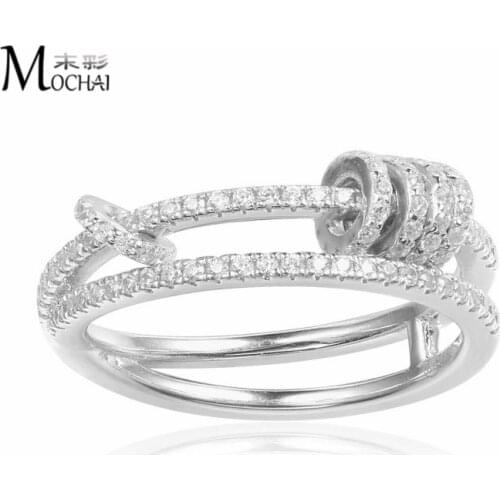 Japan And South Korea Hot New Ring New Two-Line Fashion Trend Smart Circle Ring Multi-Layer Transfer Ring Jewelry ZK40