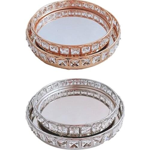 Gold silver 10inch &12inch 1pcs/lot Wedding tray round fruit plate cake tray