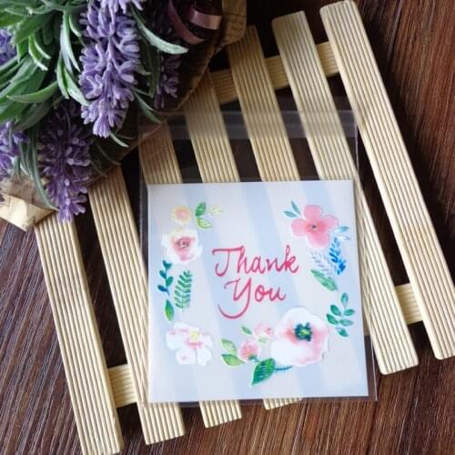 100pcs Self-adhesive Transparent Plastic Bag Cookies Candy Packing Bag For Wedding Birthday Party Thank You Handmade Gift Bag