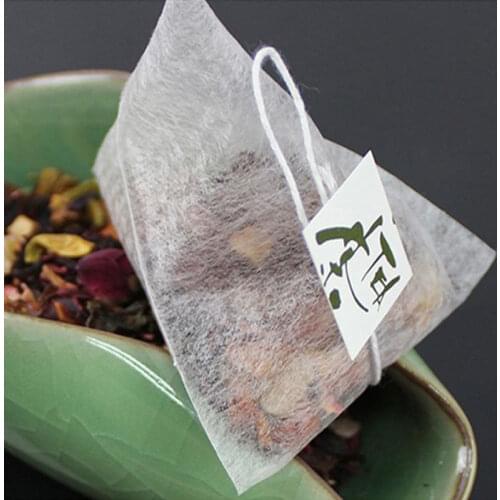 1000pcs/lot PLA Biodegraded Corn Fiber Empty Teabag Pyramid Shape Heat Sealing Filter Tea Bag The length of the line 17cm