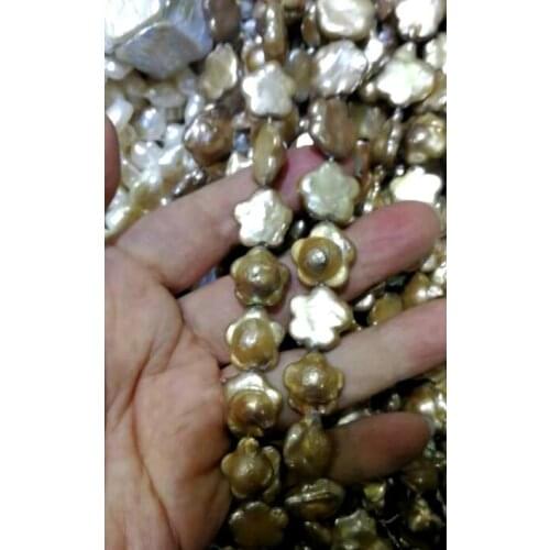 1702 Natural 23~26mm Baroque Purple Reborn Keshi Flower Pearl Necklace