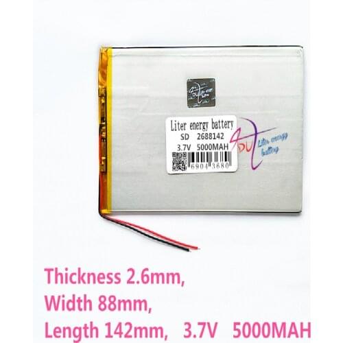 2688142 3.7V 5000MAH 2589142 Polymer rechargeable batteries Universal Li-ion battery for tablet pc 8 9 10 inch 3090140