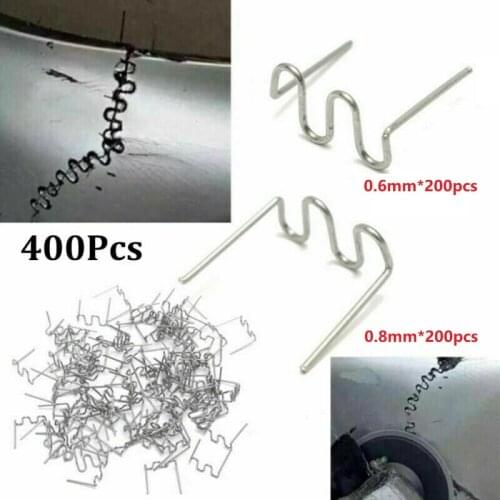 400pcs Pre-cut Wave Staple 0.6/0.8mm Hot Selling Plastic Welders Standard Nails For Repair Bumper Cracks Soldering Accessories