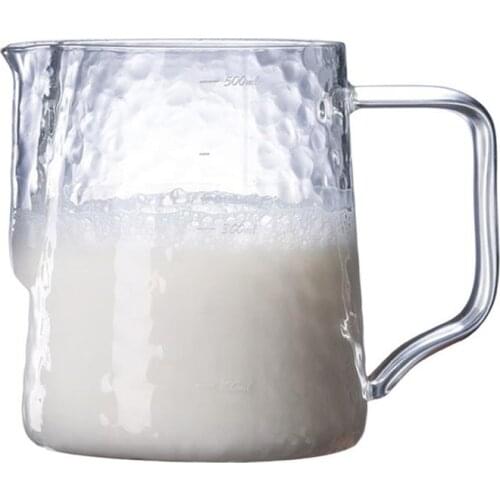 500ml Thicken Frothing Pitcher Cup Glass Espresso Coffee Measuring Cup Coffee Frothing Cup for Home