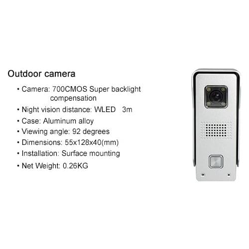 700TVL 4 Cord Door Camera For Wired Video Door Phone XSL-M3