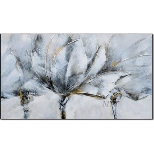 Blue Flower Abstract Handpainted Beautiful Oil Painting Wall Art Home Decor Picture Modern Oil Painting On Canvas 100% Handmade