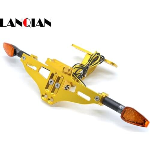 Motorcycle Accessories CNC License Plate Mount with signal light LED For Yamaha XJ6/DIVERSION XJR 1300/Racer XSR 700 900/ABS