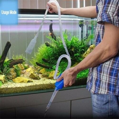 Aquarium Siphon Tube Fish Tank Cleaner Vacuum Pump Gravel Cleaner Sand Trap Filter Water Exchange Tool Suction Pipe Tube