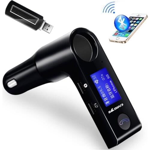 Aux Bluetooth FM Transmitter Modulator 5EQ Music Player Handsfree Car Kit FM Radio Adapter Support Folder File USB Flash Driver