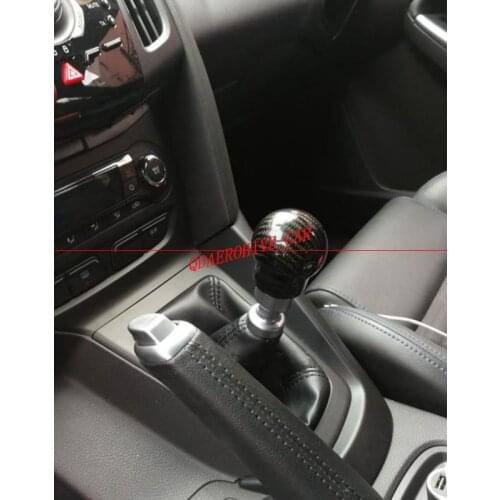 QDAEROHIVE Carbon fiber car Gearshift knob fitting for Ford Fiesta Focus RS ST model genuine carbon fiber