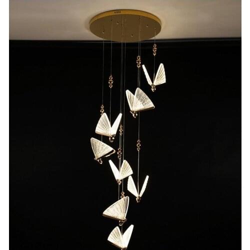 Villa duplex LED dining chandelier single-headed European modern minimalist living room restaurant creative fashion table lamp