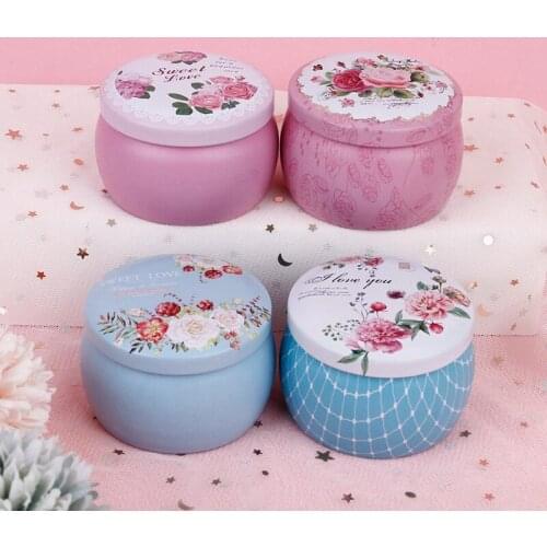 European Candle Tin Jar Tea Spice Candy Jewelry Storage Box Candle Making Small Iron Box Wedding Favor Tin Decorative Box Case