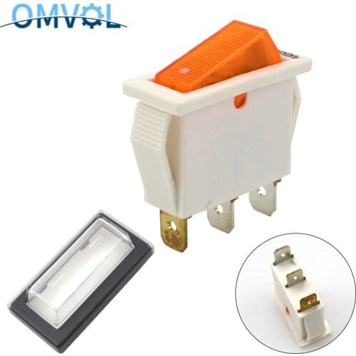 10PCS KCD3 rocker switch 3pins ON-OFF with lamp 4000W