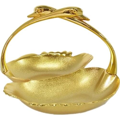 Nordic Style Creative Golden Dried Fruit Plate Alloy Home Metal Plate Wedding Gift Decoration Ornaments