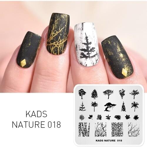 Nail Stamp Plate Nature Tree Plate for Stamping Professional Manicure Stamping Templates Stamper for Nail Art Print Designs Tool
