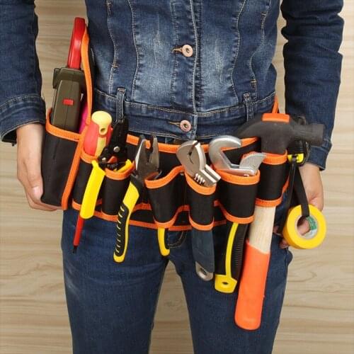 Tool Waist Bag Wear-resistant Waterproof Canvas Tool Bag Electrician Woodworking Plumber Gardenworking Waist Tool Bag Organizer