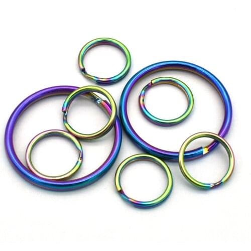 100pcs Split Ring Rainbow 25/12mm Jump Ring Key Ring Iron Key Chain Round Ring DIY Charm Jewelry Purse Handbag Bag Hardware