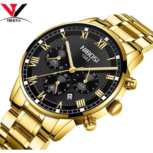 Relogio Masculino NIBOSI Mens Watches Top Brand Luxury Waterproof Stainless Steel Male Clock Dress Famous Business Watch Men2018
