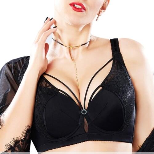 Sexy Womens Full Coverage Non Padded Underwire Plus Size Lace Embroidery Suppotive Push Up Bra Hot Sales 38 40 42 44 D E F G H I