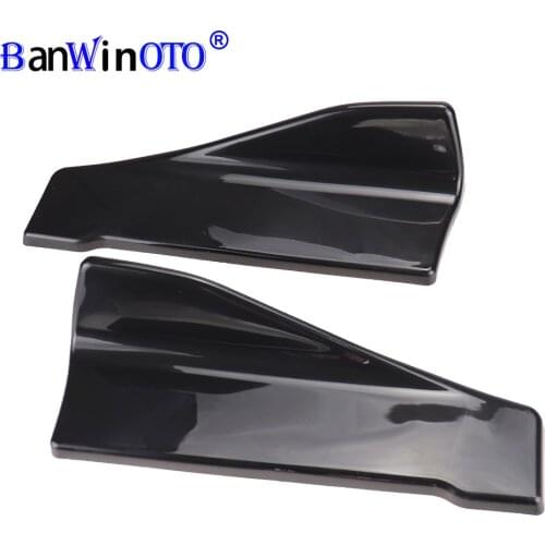 Universal Car Body Side Skirt Bumper Spoiler Anti-crash modified Rear Lip Angle Splitter Diffuser Carbon Fiber/Black