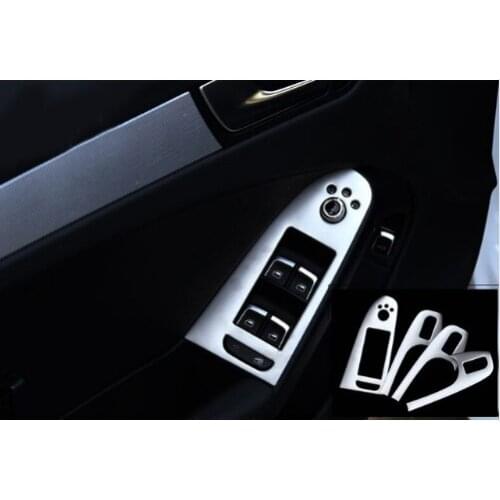 Inner Door Window Glass Lifter Button Cover Trim Strip For Audi A4 B8 2010-2015 Car Styling Interior Armrest Handle Sticker 4pcs