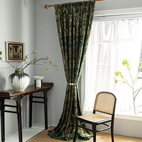 Curtain Finished American Printing Dutch Gilded Small Curtain Semi Blackout Curtain Fabric Curtains for Living Dining Bed Room