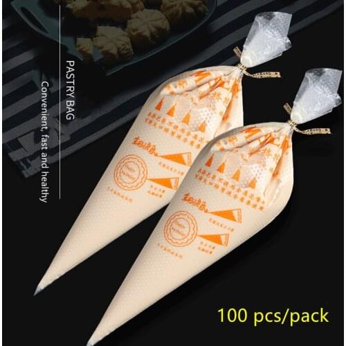 100Pcs Disposable Pastry Bag Cake Decoration Kitchen Icing Food Preparation Bag Cup Cake Pipe Baking Tool Hdpe Decorating Bag