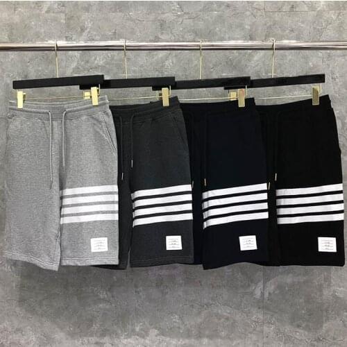 2021 Fashion TB THOM Brand Casual Shorts Men Women Summer Cotton Casual Sports Trousers Knee Length Jogger Track Pants