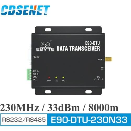 230MHz Wireless Transceiver RS232 RS485 Interface 2W Long Distance 8km Transceiver Radio Modem Narrowband 33dbm E90-DTU(230N33)