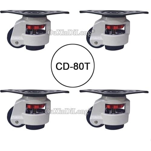 Brand New 4PCS Adjustable Nylon Wheels Industrial Casters Retractable Leveling Industrial Machine Casters Load 500KG/PCS