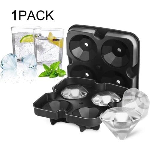 4 Cell Diamond Ice mould Silicone molds ice cube maker Forms for ice Cube Tray Whiskey Ball Maker Ice Cream Molds Chocolate Mold