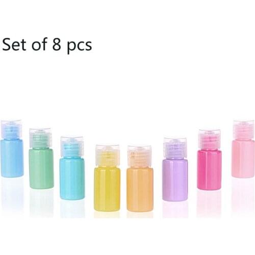 8Pcs 10ml Macaron Candy Color Refillable Empty Bottles Cosmetic Sample Pump Vial Container Cream Lotion Storage Pot