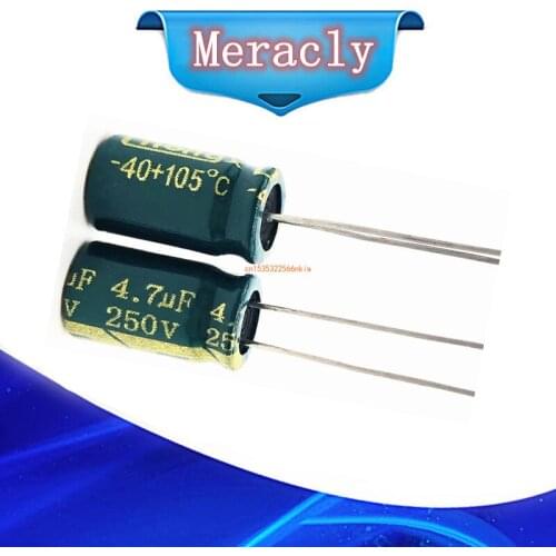 20pcs/lot S81 250v 4.7UF aluminum electrolytic capacitor size 8*12 4.7UF 20