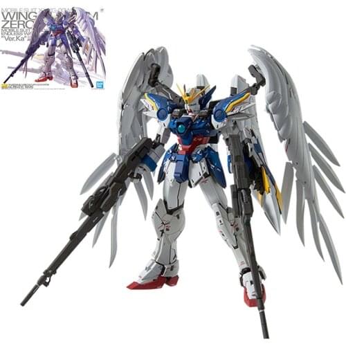 BANDAI Gundam MG 1/100 Wing Gundam Zero EW KA Ver.Model Kids Assembled Toy Robot Japanese Anime Action Figure Collections Gifts