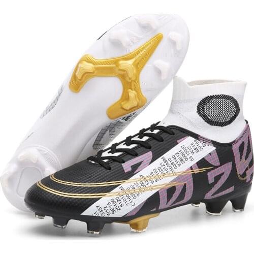 Indoor Turf Football Boots Men Soccer Shoes Cleats Zapatillas Futbol Training FG/TF Adult Kids Ankle Botas High Top Sneaker