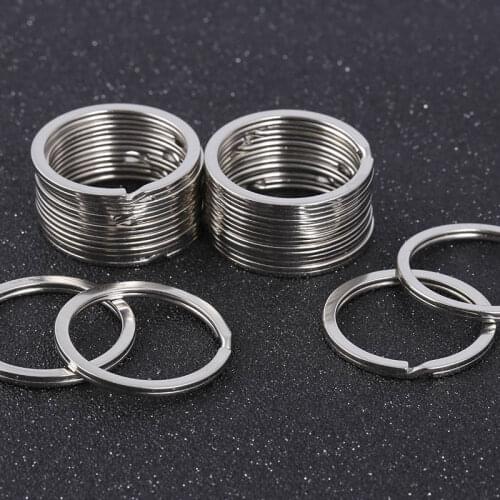20pcs High Quality Keyring 1.7x28mm Flat Split Ring Metal Circle for Diy Keychain Making Findings Handmade Accessories Supplier
