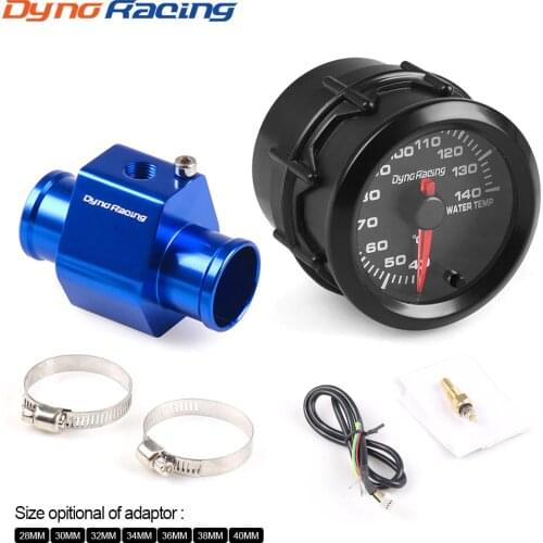 Dynoracing 2'' 52MM Car 7 Colors Led Water Temperature Gauge 40-140 Celsius High Speed With Water Temp Joint Pipe Sensor Adapter