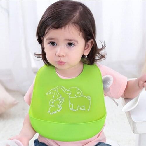 Cartoon Prints Kids Silicon Bib Baby Bib Childrens Winter Adjustable Waterproof Bib Baby Feeding Tools Boy Girl Bibs apron