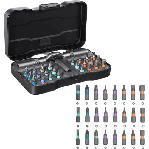 DUKA 25pcs 24 in 1 Multi-purpose Ratchet Wrench Screwdriver S2 Magnetic Bits Tools Set DIY Household Repair Tool