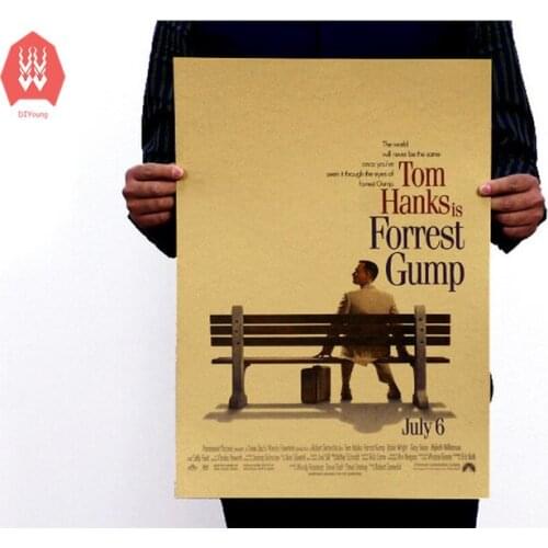 Forrest Gump classic movie poster retro kraft paper adesivo de parede decorative painting core Photo 51x35cm